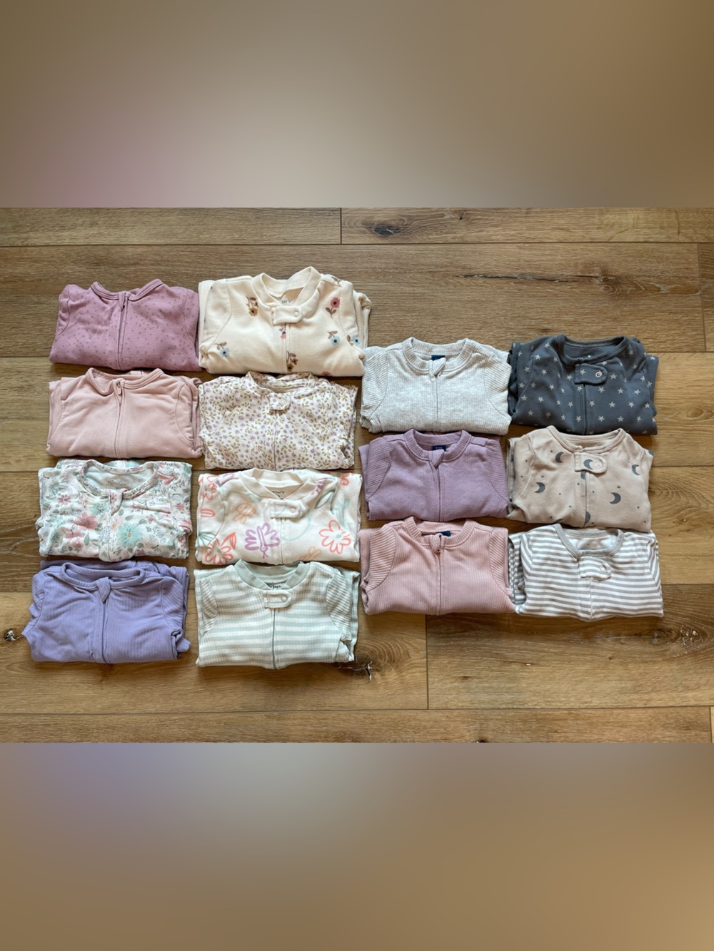 6-9 M / 9 M Girls Two Way Zip Sleepers